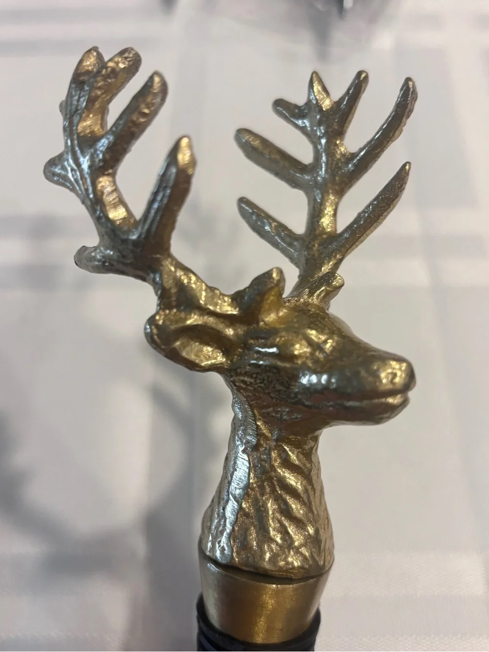 Decorative Holiday Bottle Stoppers Set - Gold Deer, Mickey Mouse, LED Red Santa